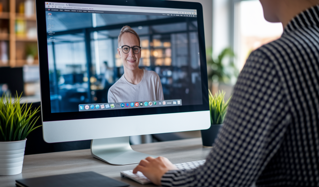 personne-bureau-ordinateur-plante-bibliotheque