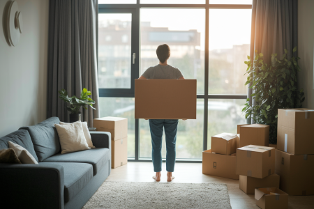 personne-salon-cartons-fenetre